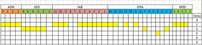 Gannt Chart with EDM, APO, BAI, DSS, and MEA